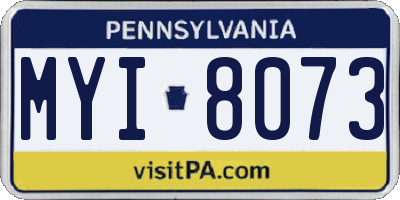 PA license plate MYI8073