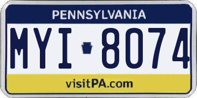 PA license plate MYI8074