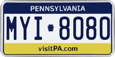 PA license plate MYI8080