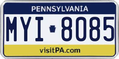 PA license plate MYI8085