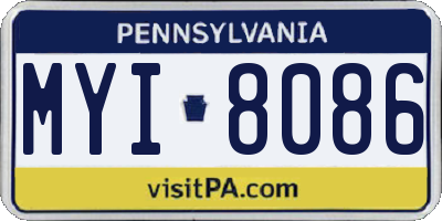 PA license plate MYI8086