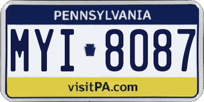 PA license plate MYI8087