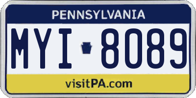 PA license plate MYI8089