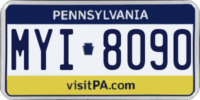 PA license plate MYI8090