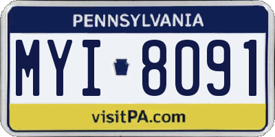 PA license plate MYI8091