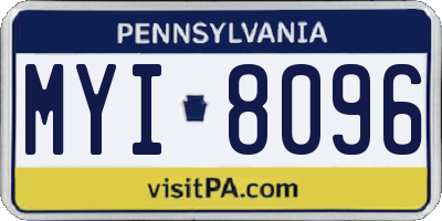 PA license plate MYI8096