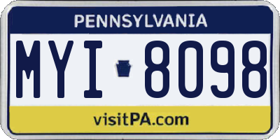 PA license plate MYI8098