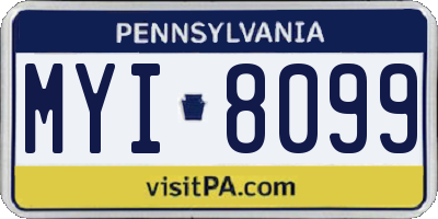PA license plate MYI8099