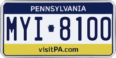 PA license plate MYI8100