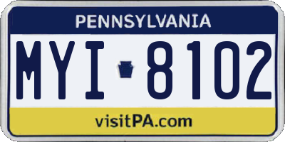 PA license plate MYI8102