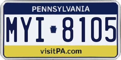PA license plate MYI8105