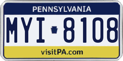 PA license plate MYI8108