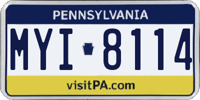 PA license plate MYI8114
