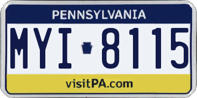 PA license plate MYI8115