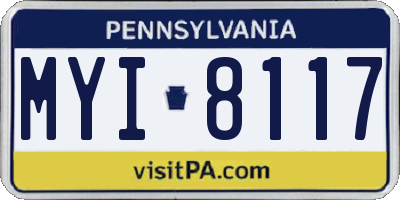 PA license plate MYI8117