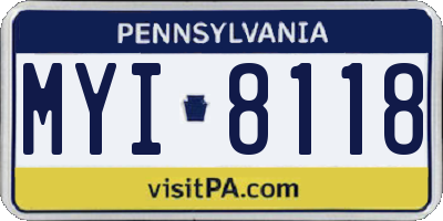 PA license plate MYI8118