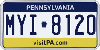 PA license plate MYI8120
