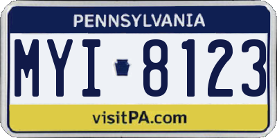 PA license plate MYI8123