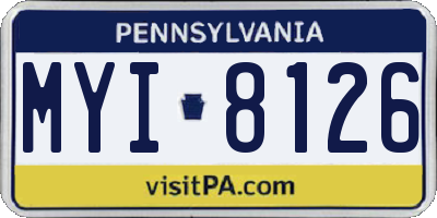 PA license plate MYI8126