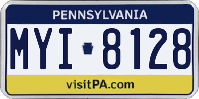 PA license plate MYI8128