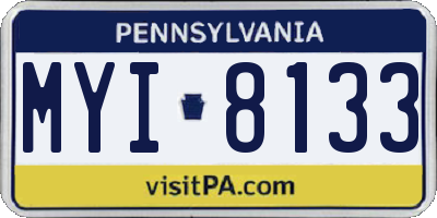 PA license plate MYI8133
