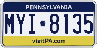 PA license plate MYI8135