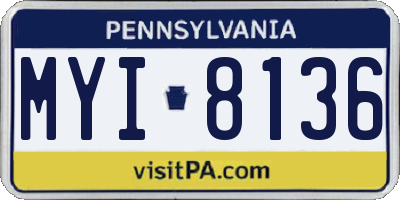PA license plate MYI8136