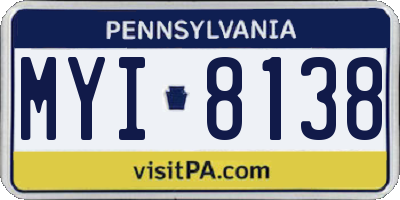PA license plate MYI8138
