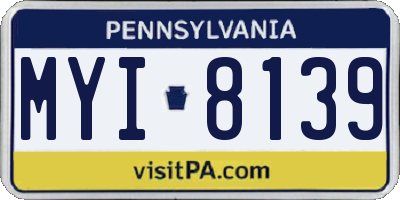 PA license plate MYI8139
