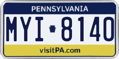PA license plate MYI8140