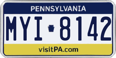 PA license plate MYI8142