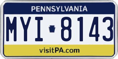 PA license plate MYI8143