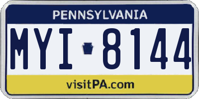 PA license plate MYI8144