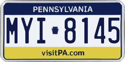PA license plate MYI8145