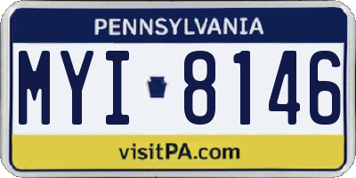 PA license plate MYI8146