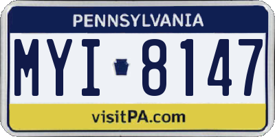 PA license plate MYI8147