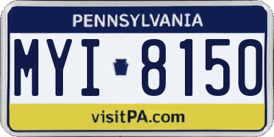 PA license plate MYI8150
