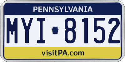 PA license plate MYI8152