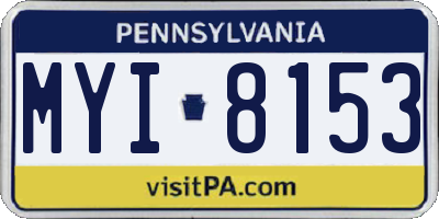 PA license plate MYI8153
