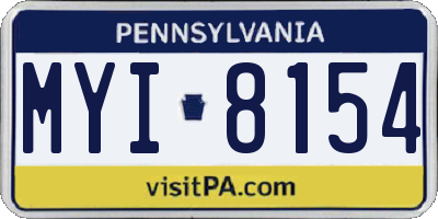 PA license plate MYI8154