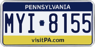 PA license plate MYI8155