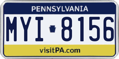 PA license plate MYI8156