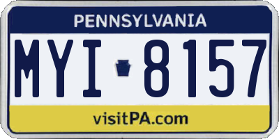 PA license plate MYI8157