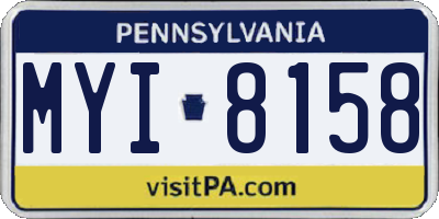 PA license plate MYI8158