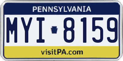 PA license plate MYI8159