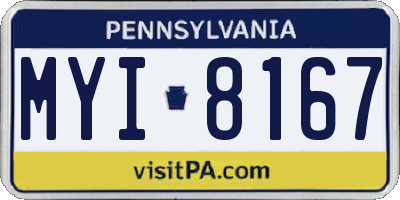 PA license plate MYI8167