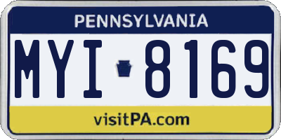 PA license plate MYI8169