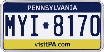 PA license plate MYI8170