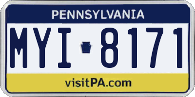 PA license plate MYI8171