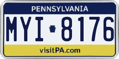 PA license plate MYI8176